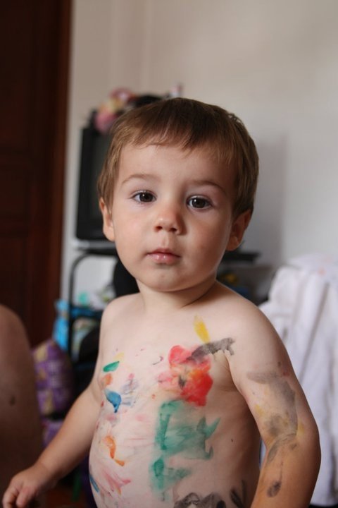 What happens when you leave a toddler alone with some paints...