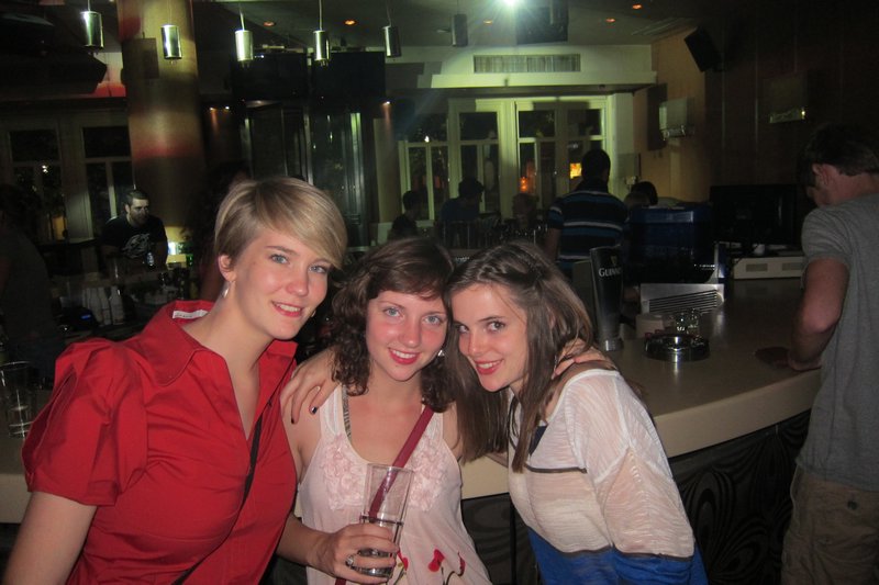 Me, Helene and Tanais at the traffic light party