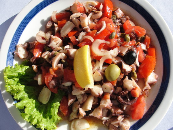 Fresh octopus salad--del​icious!
