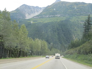 Mountains along way to Banff