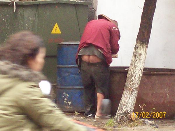 And finally, the local bum showing his bum
