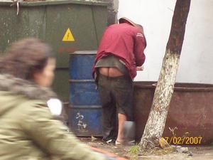 And finally, the local bum showing his bum