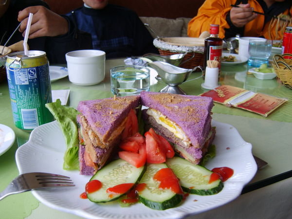 taken out for a sandwich ~ surprise it's purple!