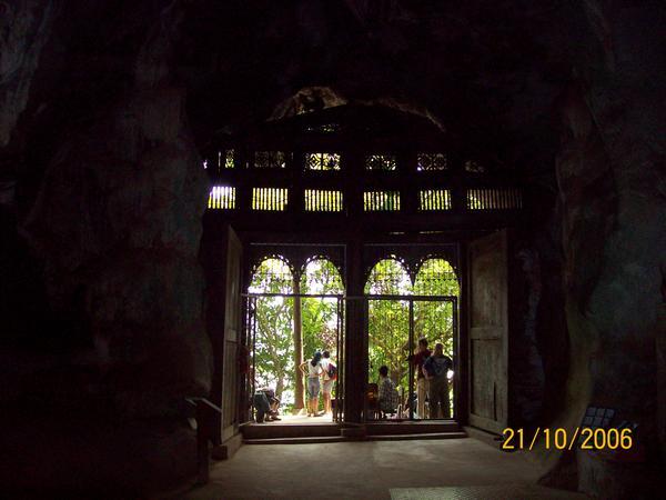 Looking out from inside Cave with 4000 buddas in it