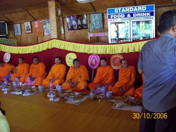 Monks chanting at wedding