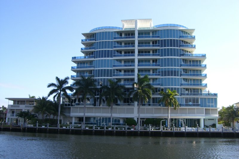 Condos along international waterway