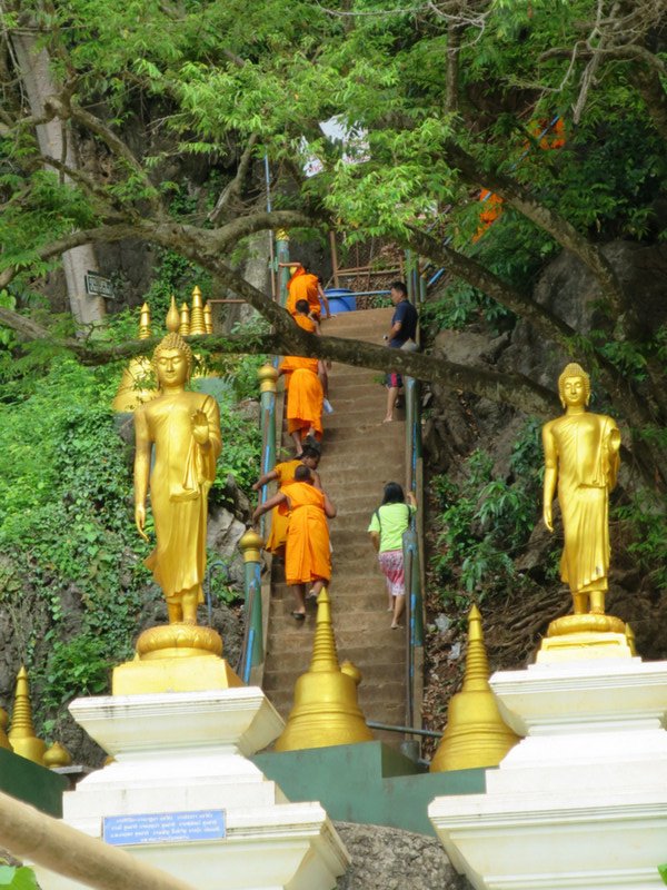 Monks going up