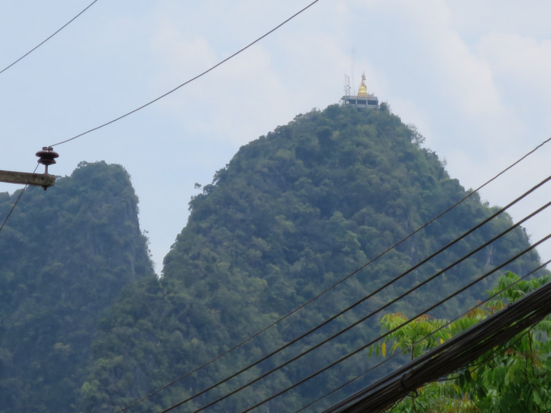 Budda perched high on the hill