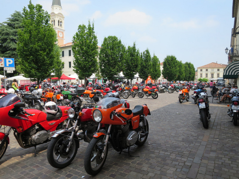 The town square was full of bikes