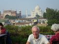 Iyr first view of the Taj Mahal from a roof top cafe