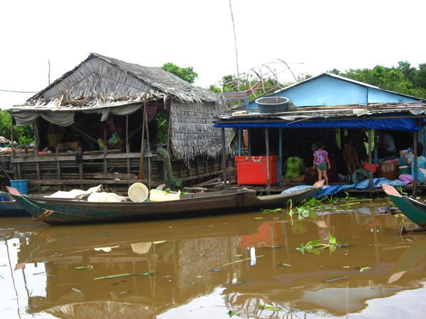 Floating Houses on the Banks of Tonle Sap Lake