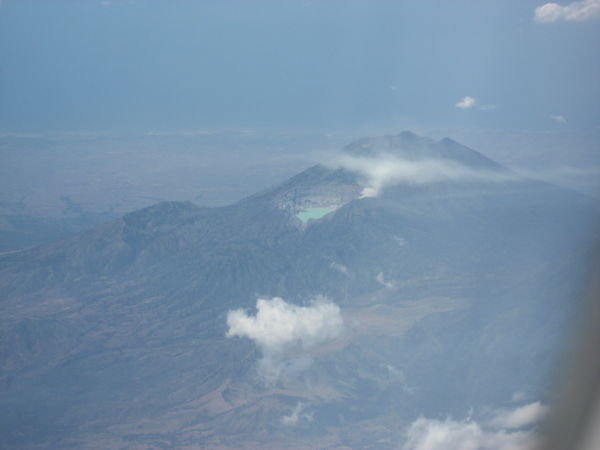 Mount Batur From the Air as we fly over Bali