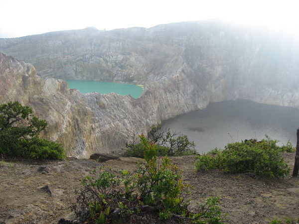 The Turquoise and the Brown Lake Can be Seen Together