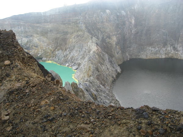 Two of the Coloured Lakes at the Summit of Kelimutu