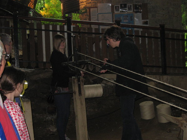Natalie Helping to Make Rope Before the Tour Down into the Cavern Began