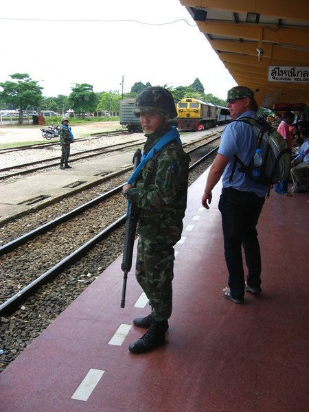 Armed Guard on Songai Kolok Train Station.