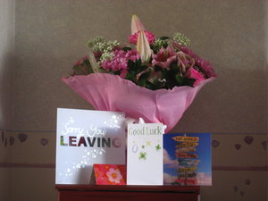 Flowers and cards.