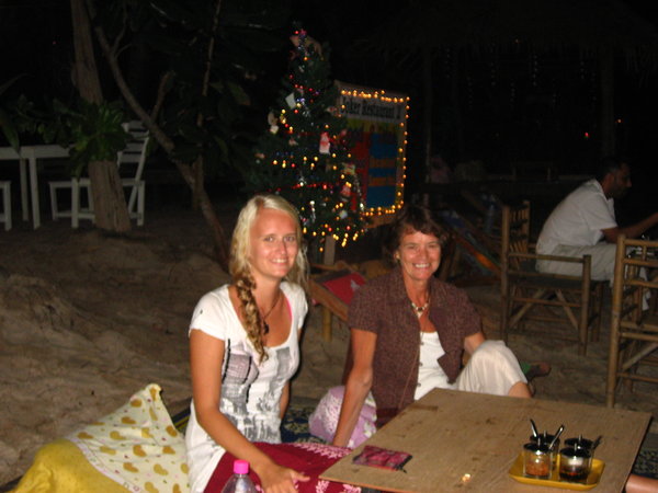 A Christmas drink over on the party beach'