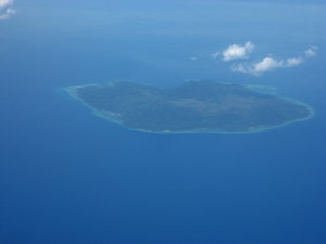 Coral fringed Island we flew over