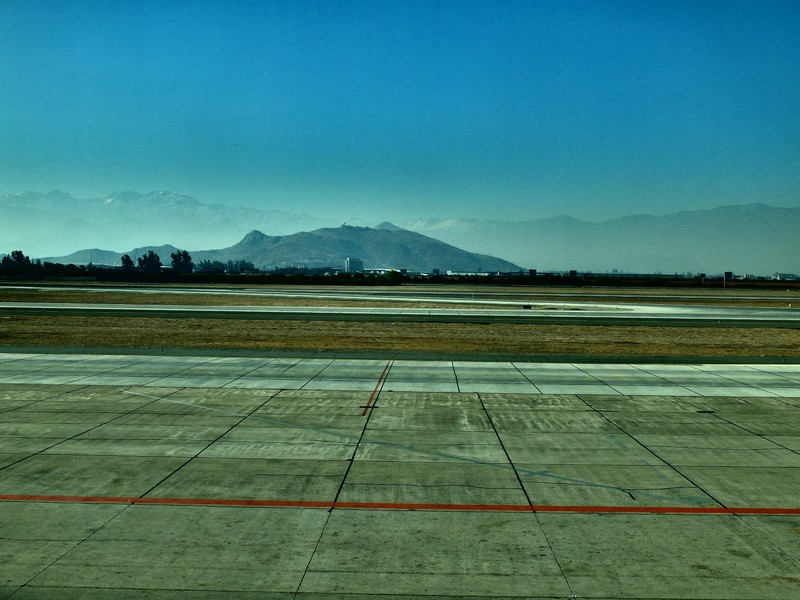 Santiago is surrounded by mountains but usually masked by smog