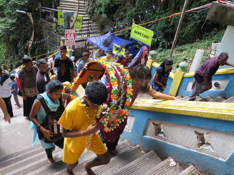 Procession up to the caves