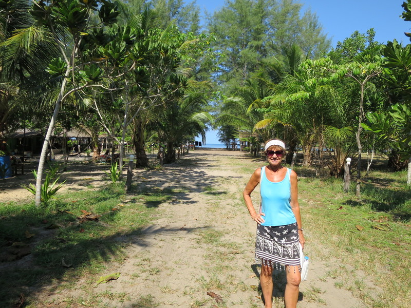 Walking down to the beach from Mr Choui's huts.