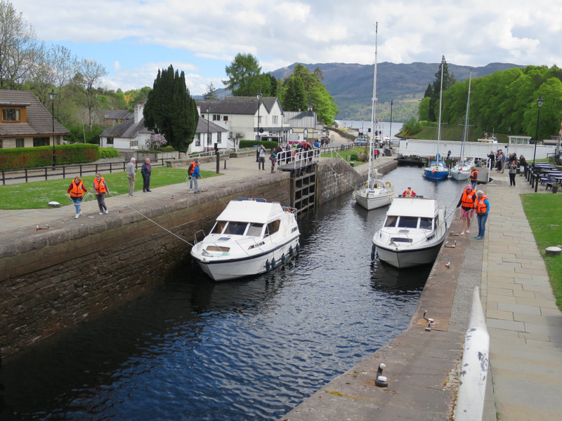 Caledonian canal, Loch Ness in the background