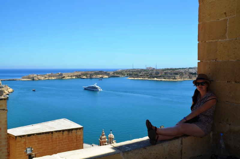 Enjoying the view of Malta Harbour 