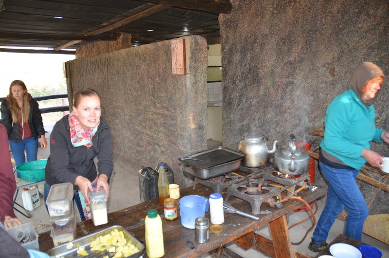 Cooking breakfast in Harare