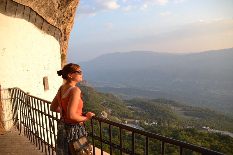 Watching the sun set from Ostrog Monastery
