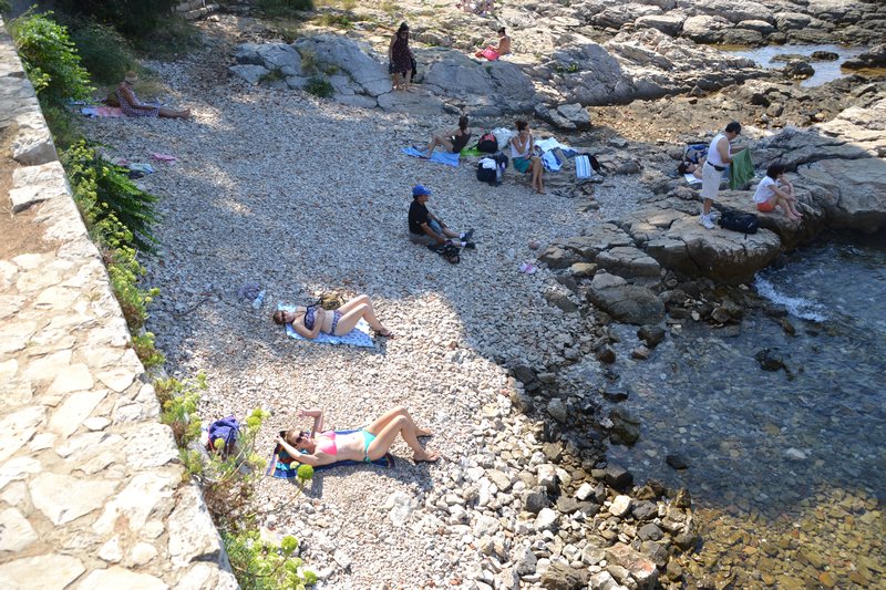 Sun bathing on Lokrum Island