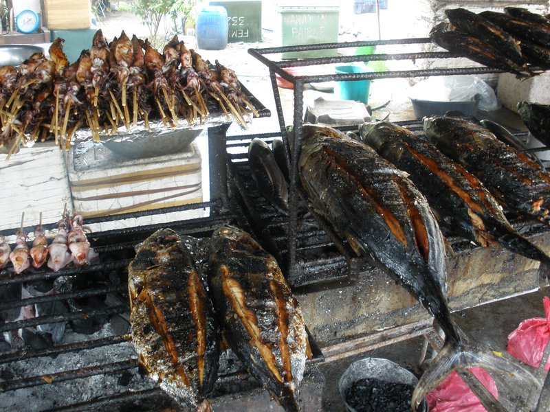 Street side fish vendors