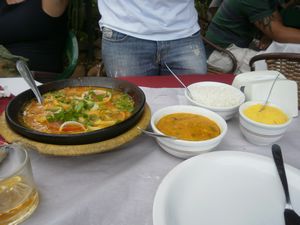Muqueca, Pirão, Farofa de milho y arroz