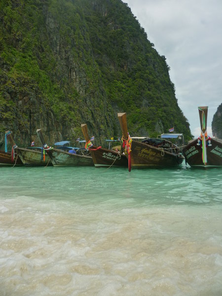 Longboats at Maya Bay