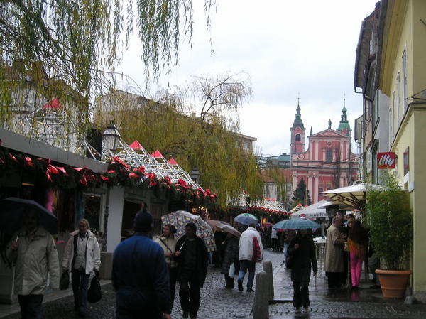 Christmas Market along the Ljubljanica