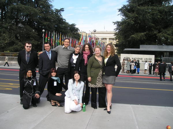 UBC-O delegation in from of Geneva UN headquarters