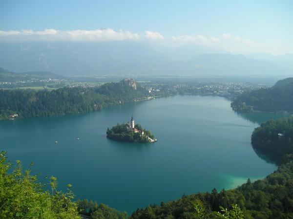 Bled Lake and City from above