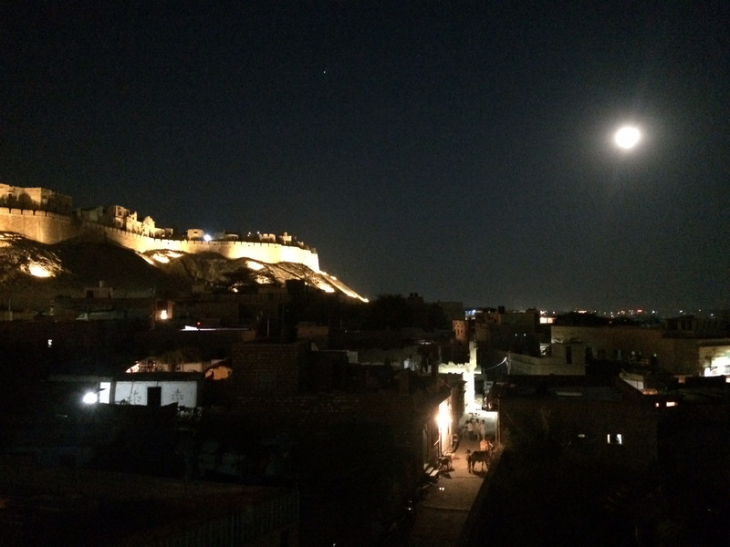 Night in the fort city of Jaisalmer