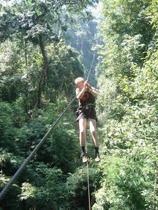 Me in mid-zip above the trees!