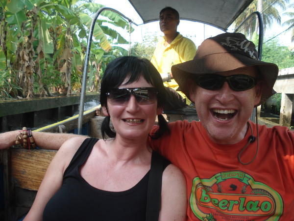 Me and Jill on a floating market long boat