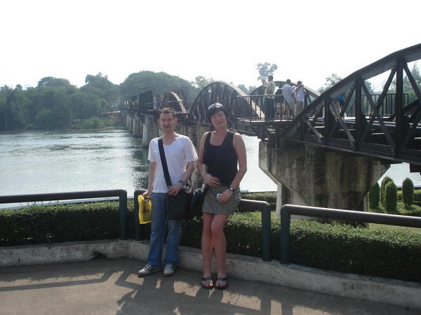 Terry and Jill pose by The Bridge Over River Kwai