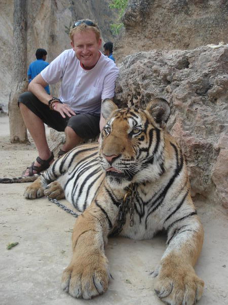 Me and my new friend at The Tiger Temple