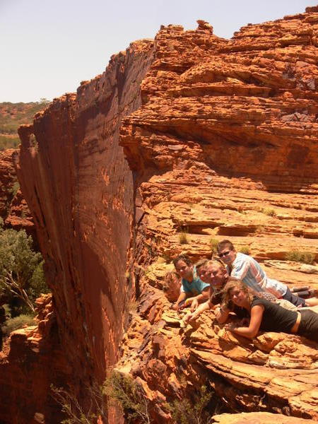 Looking down a bloody great cliff at Kings Canyon