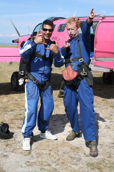 Posing with Reno before my skydive