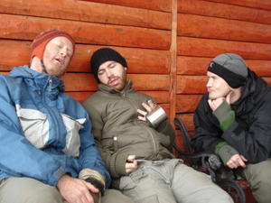Day Six - At Las Torres campsite for lunch - Wayne & I are on our last legs! Mike looks on impassively!