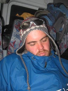 Day Six - Danny sums up everyones mood on the bus back to Puerto Natales