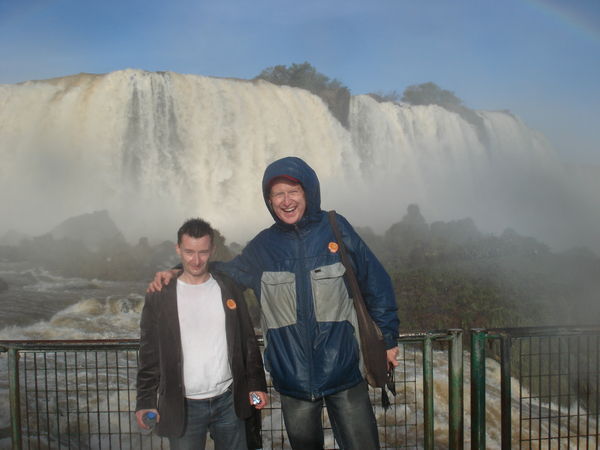 Terry tries to look like he doesn't need a raincoat at The Devils Throat on the Brazilian side