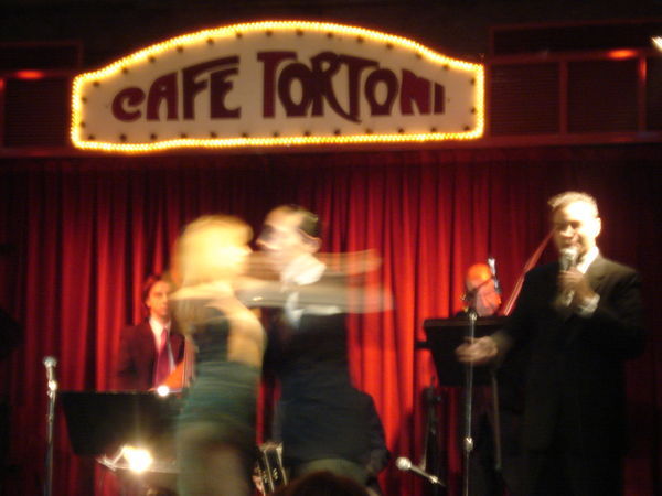 Tango dancing at Cafe Tortoni