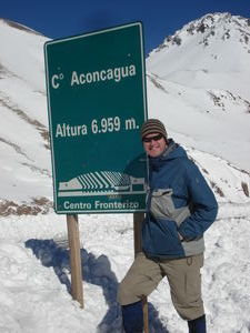 Hmmm...this sign has a different height for Mount Acongagua than my guide book!