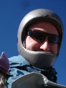 Just enough time for me to take a photo of myself wearing a silly helmet!